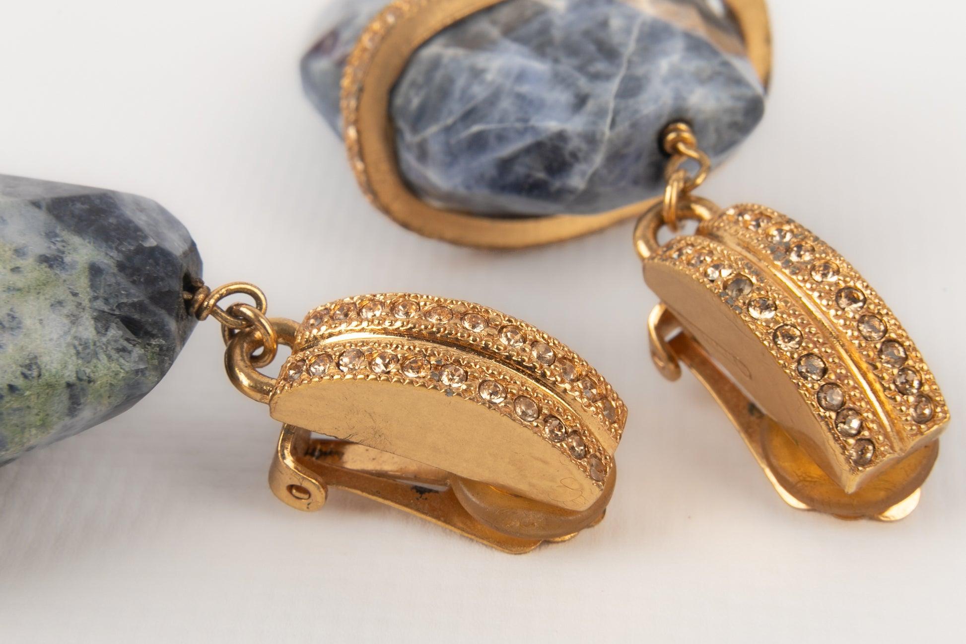 Dior Clip-On Earrings with Rhinestones and Hard Stones, 2009 For Sale 2