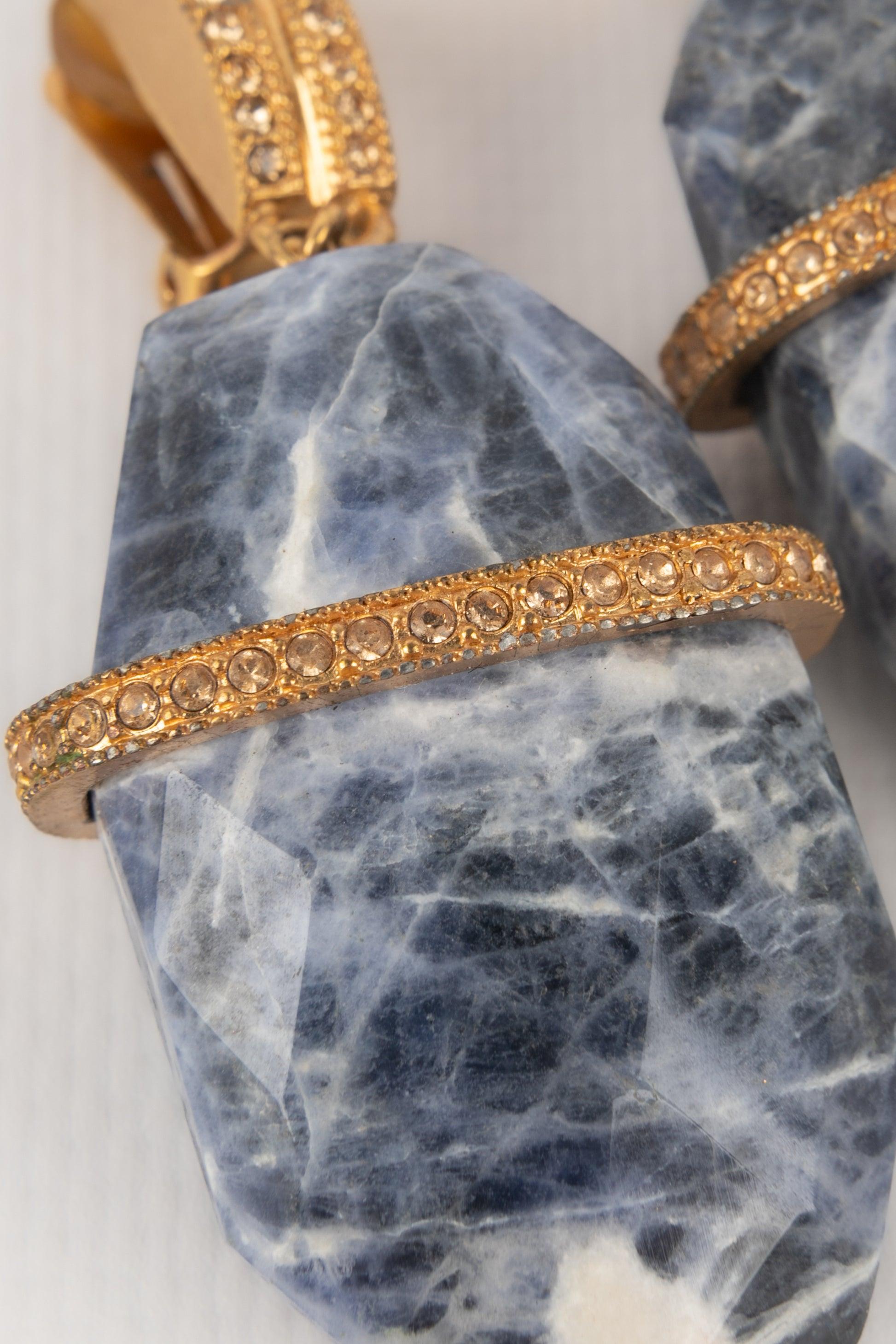Dior Clip-On Earrings with Rhinestones and Hard Stones, 2009 For Sale 3