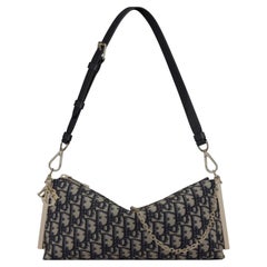 Dior Club Bag Blue Dior Oblique jacquard classic logo D.I.O.R charms, 2 straps.