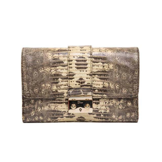 CHRISTIAN DIOR Vintage Clutch in Perforated White Leather and Blue ...