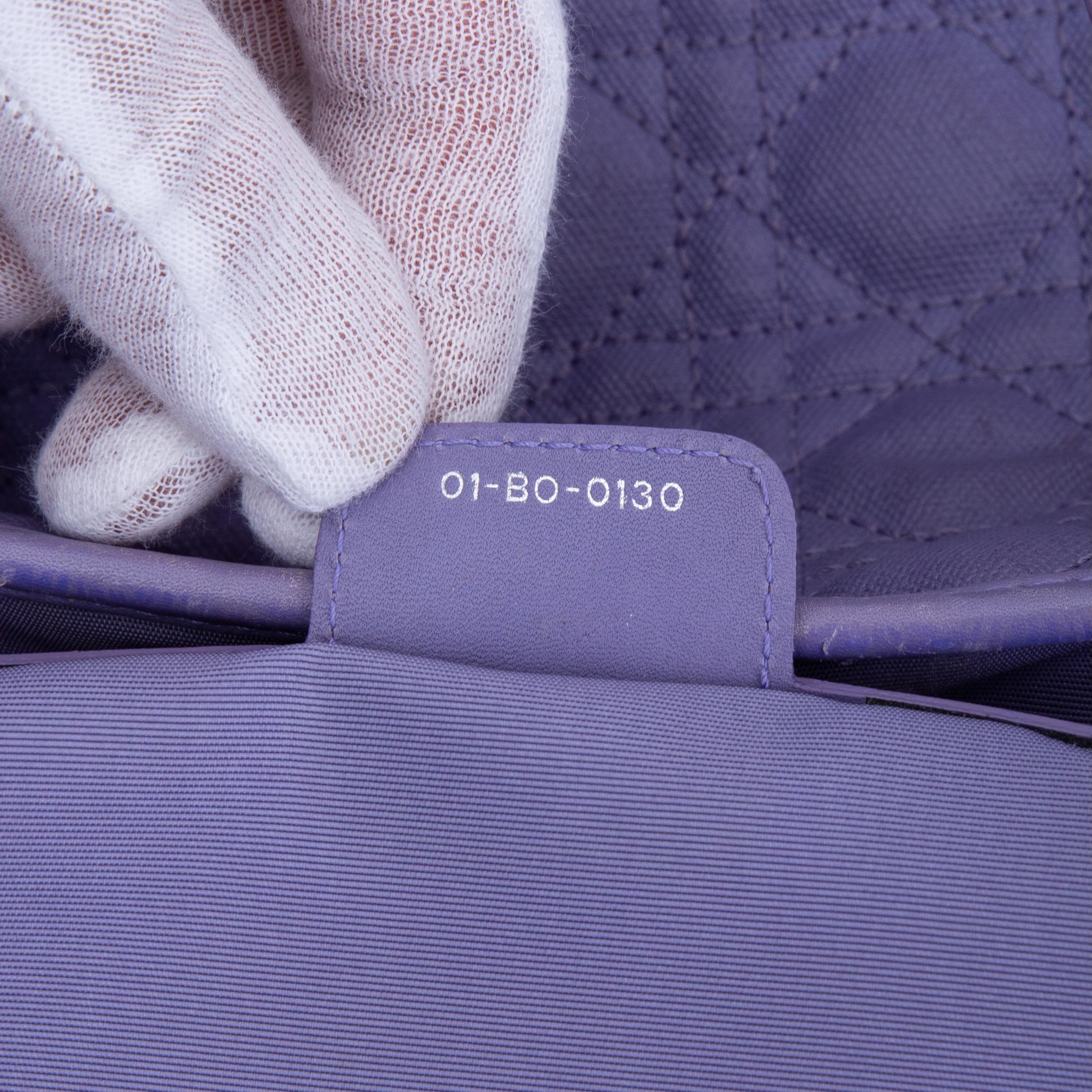 Dior Coated Canvas Lilac Cannage Small Panarea Tote (2010) 6