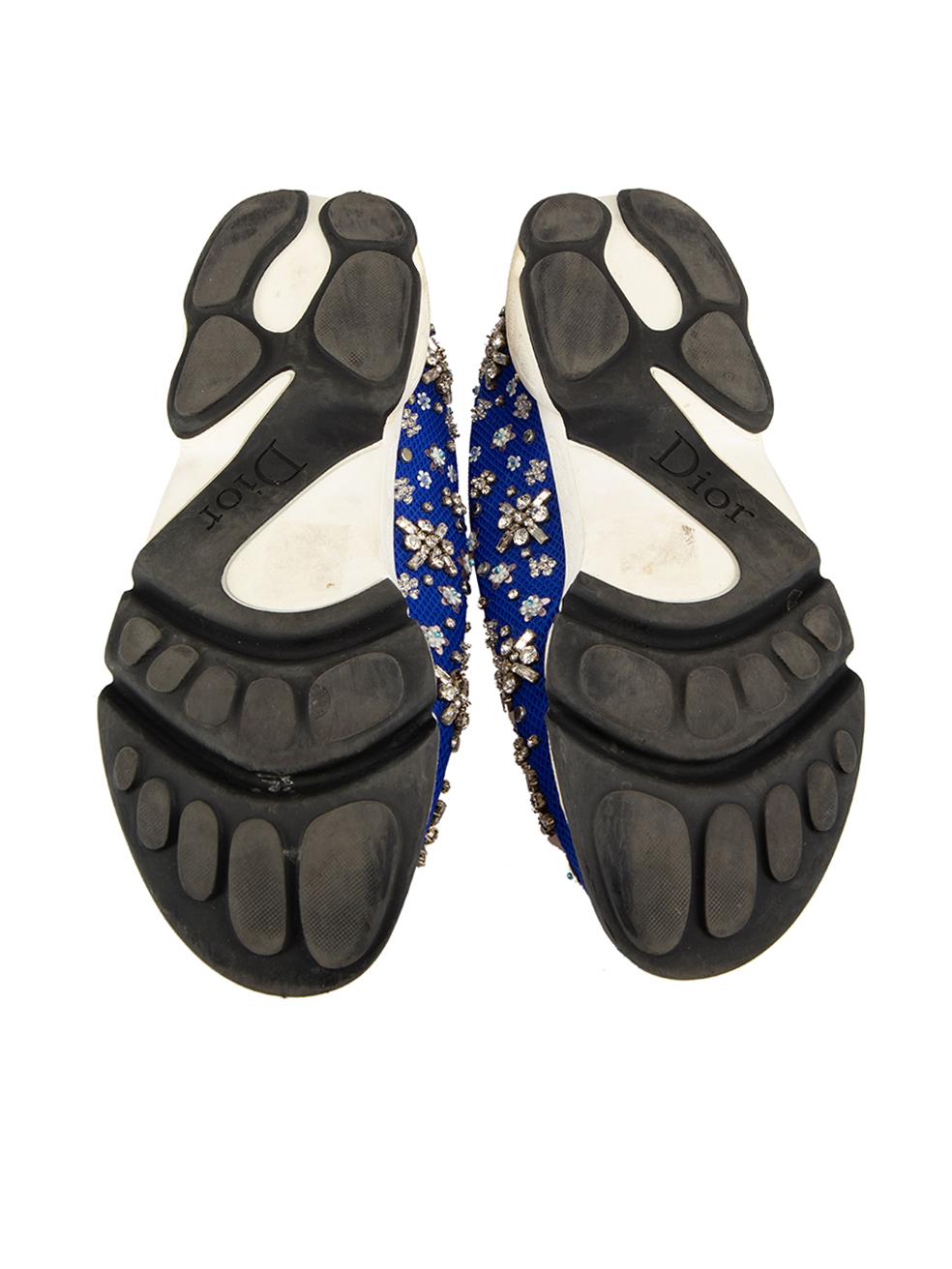 Baskets Fusion Dior bleu cobalt embellies, taille IT 36 Bon état - En vente à London, GB