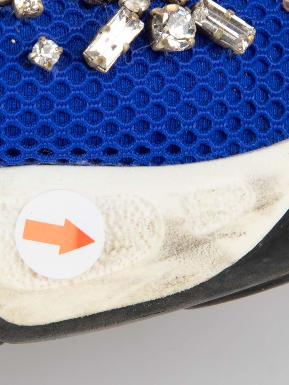 Baskets Fusion Dior bleu cobalt embellies, taille IT 36 Pour femmes en vente