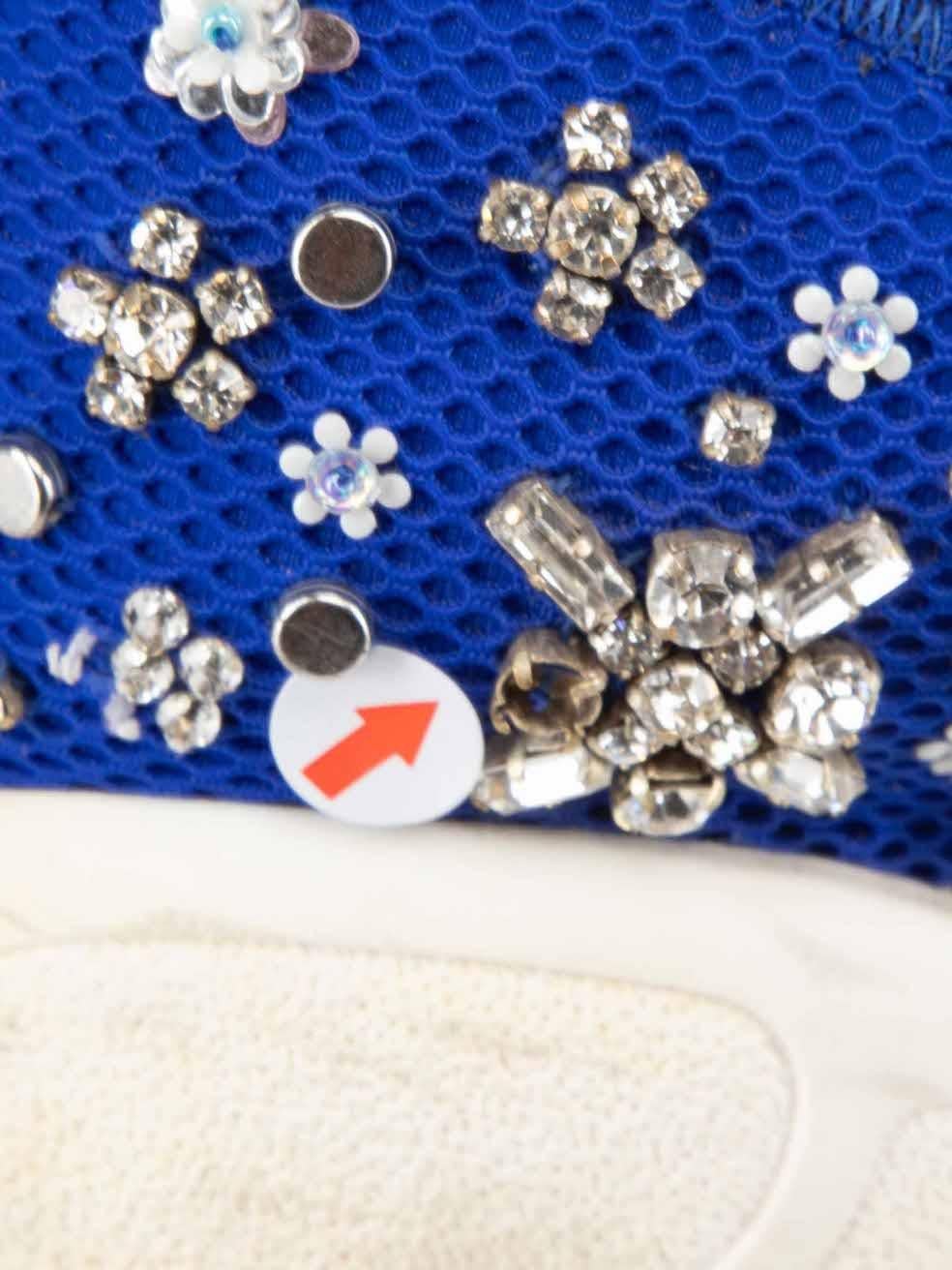 Dior Cobalt Blue Embellished Fusion Trainers Size IT 36 For Sale 2