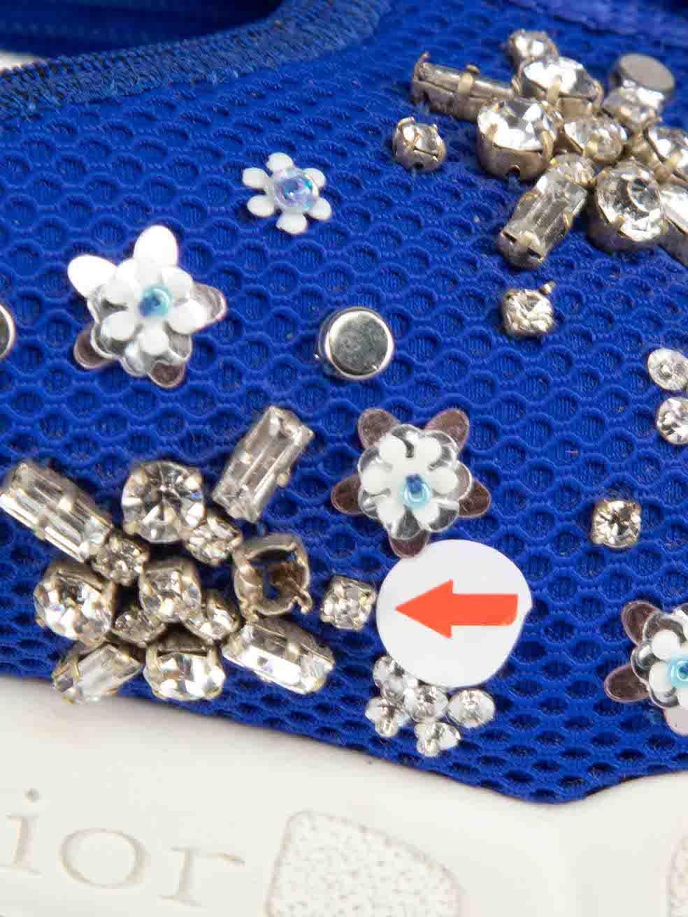 Baskets Fusion Dior bleu cobalt embellies, taille IT 36 en vente 3