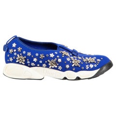 Baskets Fusion Dior bleu cobalt embellies, taille IT 36
