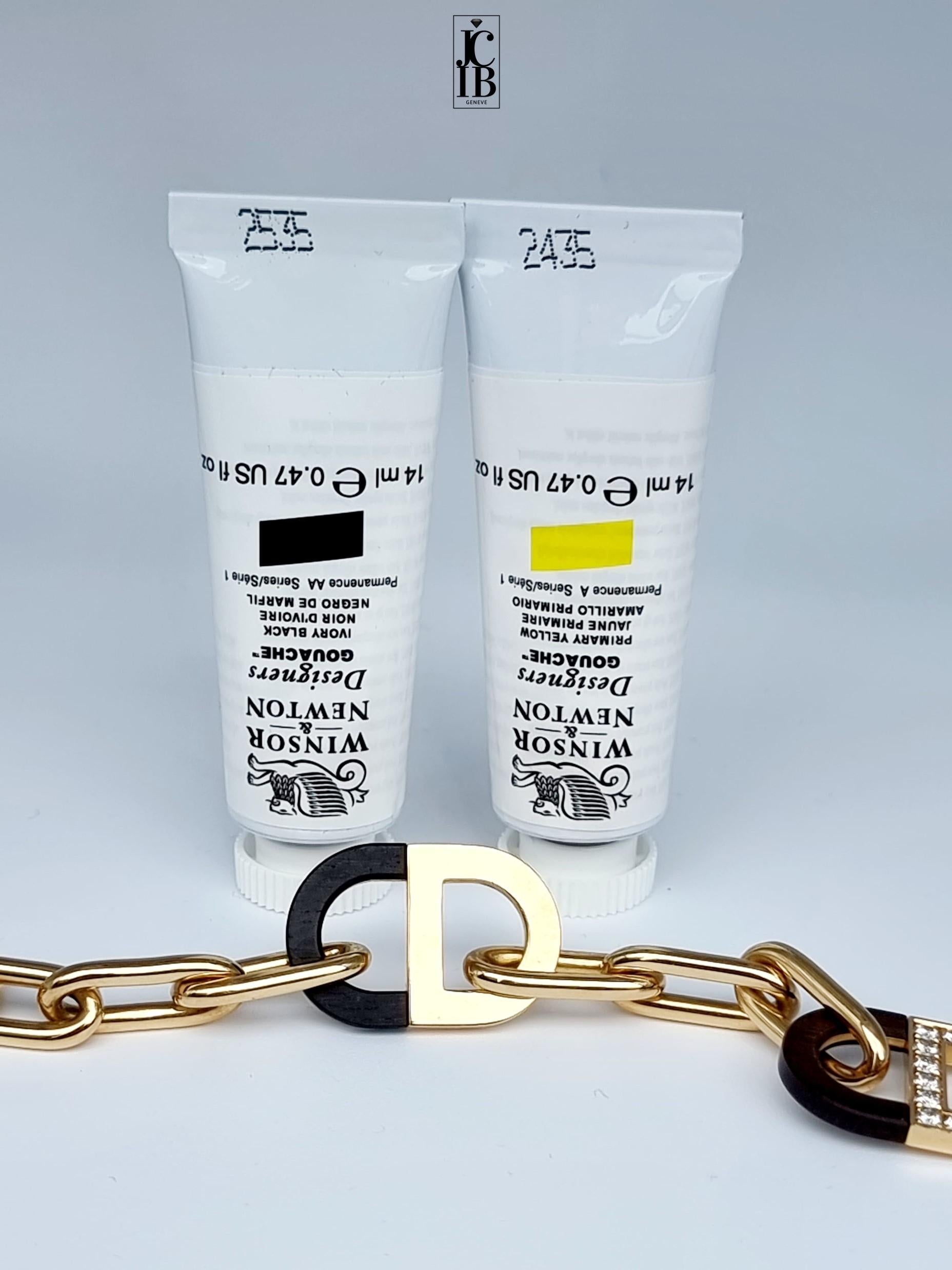 Taglio brillante Bracciale DIOR COLOR in oro giallo, ebano e diamanti 2022 in vendita