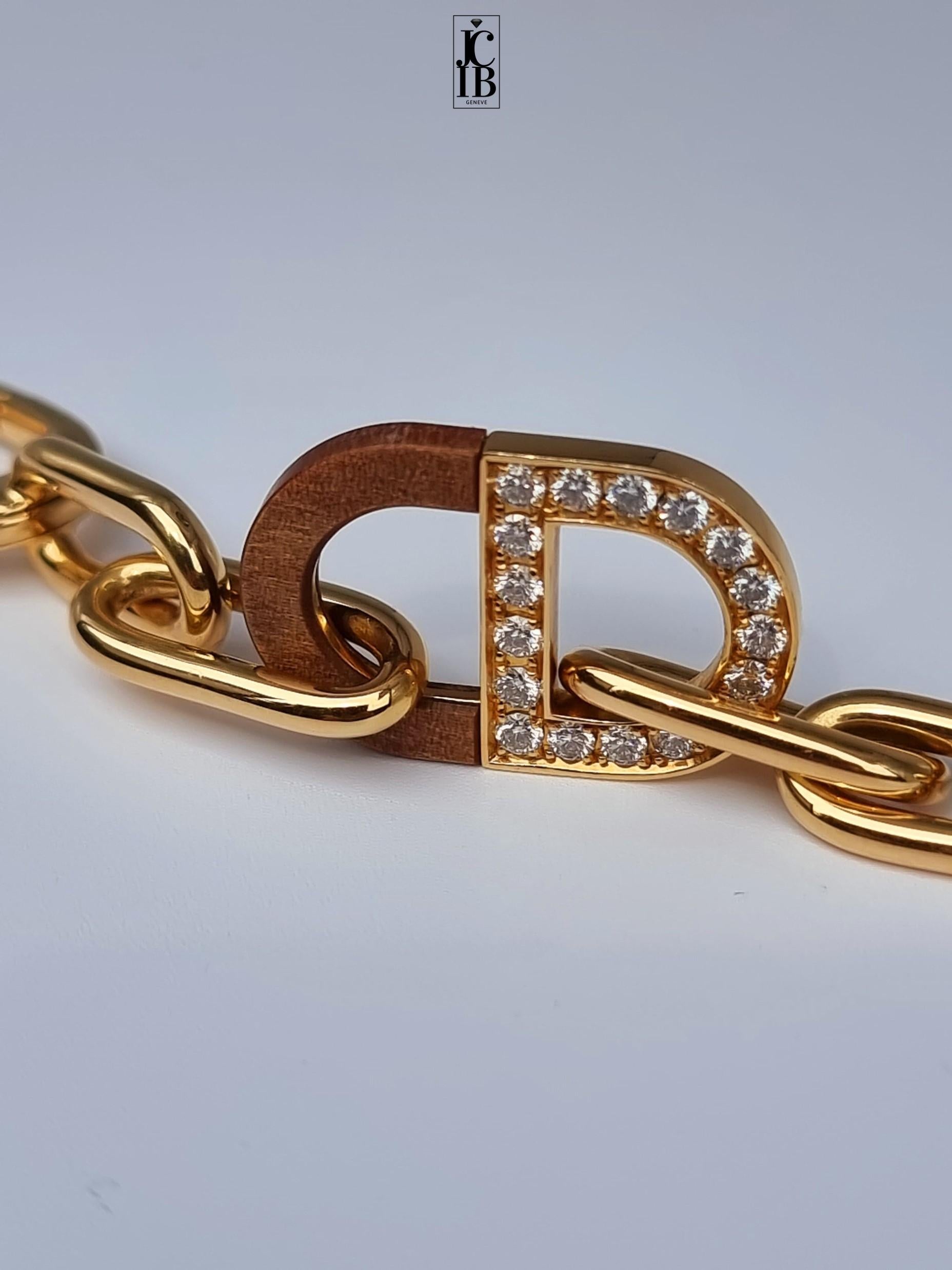 Bracciale DIOR COLOR in oro giallo, ebano e diamanti 2022 In condizioni ottime in vendita a PRÉVESSIN-MOËNS, FR