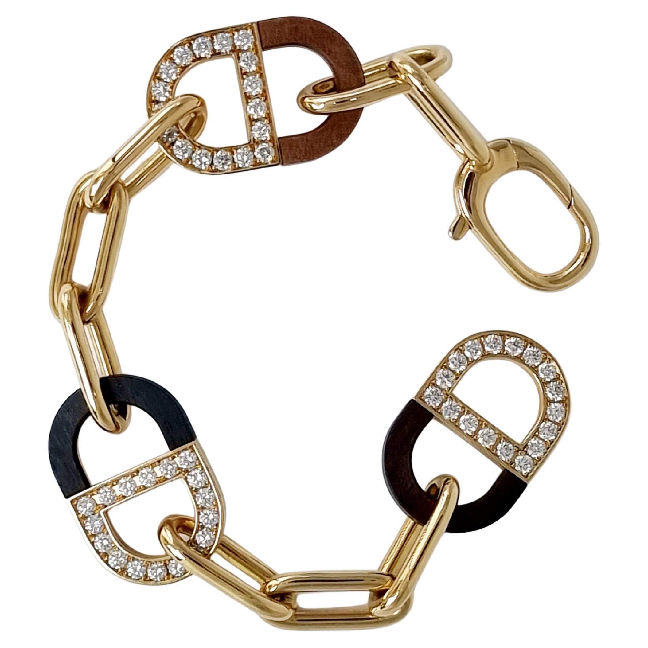 Bracciale DIOR COLOR in oro giallo, ebano e diamanti 2022 in vendita