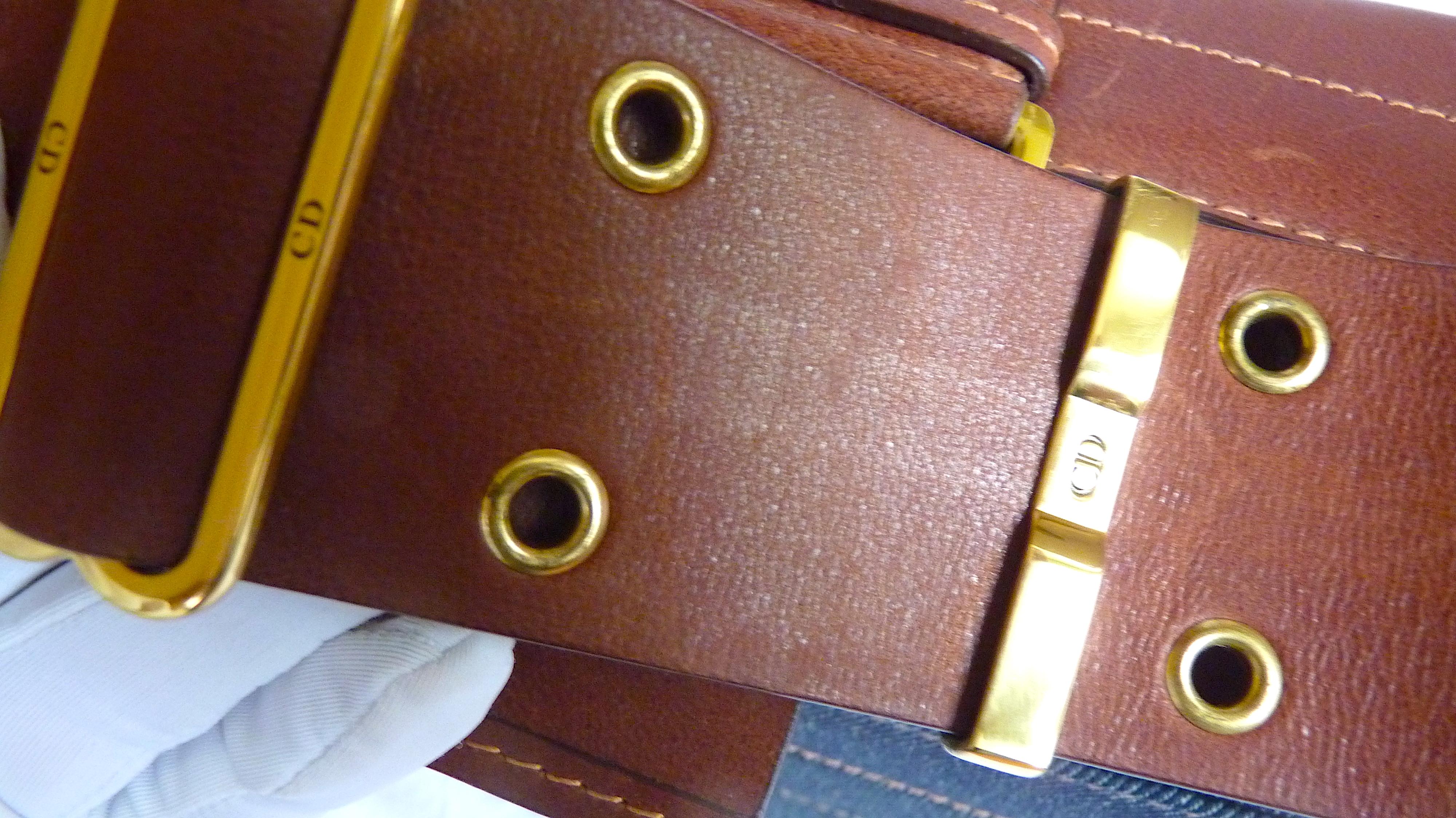 Sac Columbus vintage Christian Dior en cuir bleu de 2002 7
