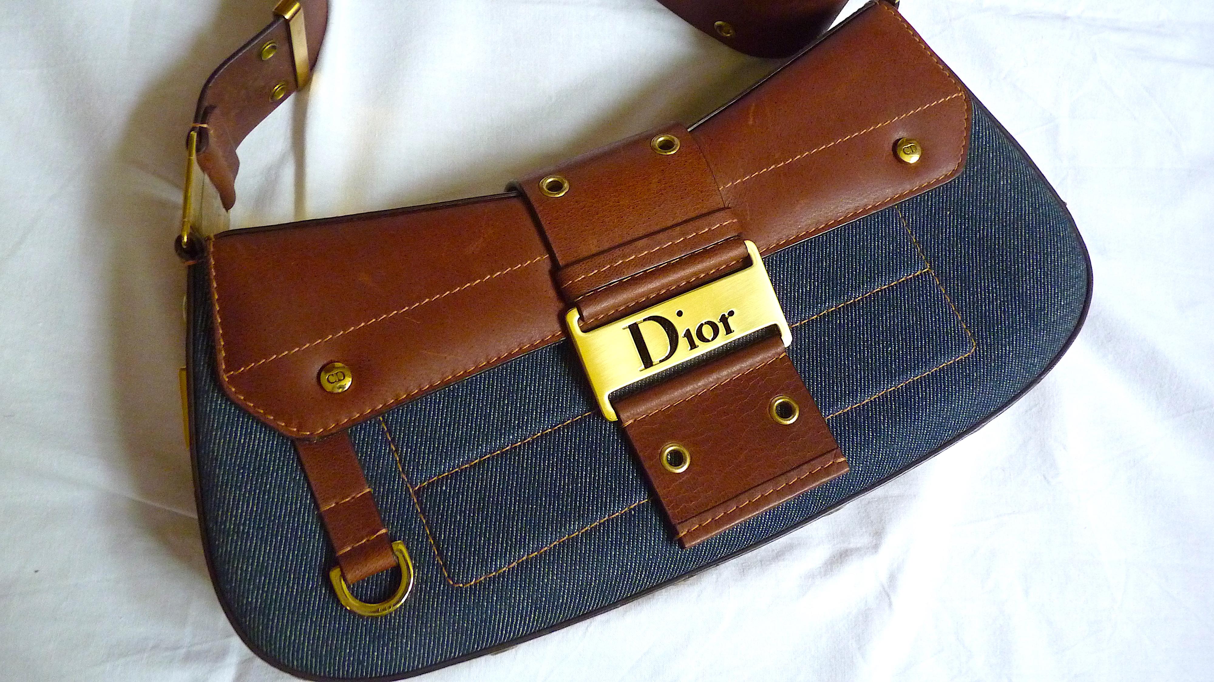  Sac Columbus vintage Christian Dior en cuir bleu de 2002 Pour femmes 