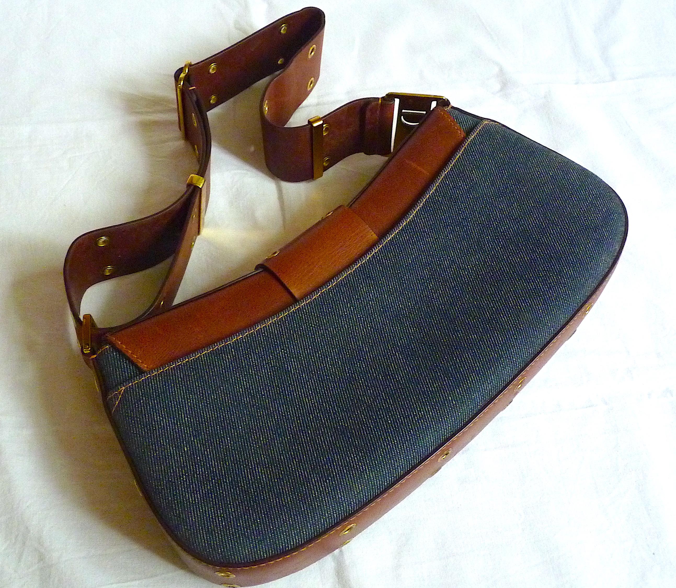 Sac Columbus vintage Christian Dior en cuir bleu de 2002 3