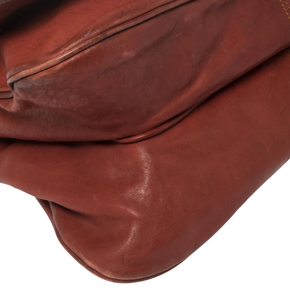 Dior Copper Brown Leather Double Saddle Shoulder Bag 7