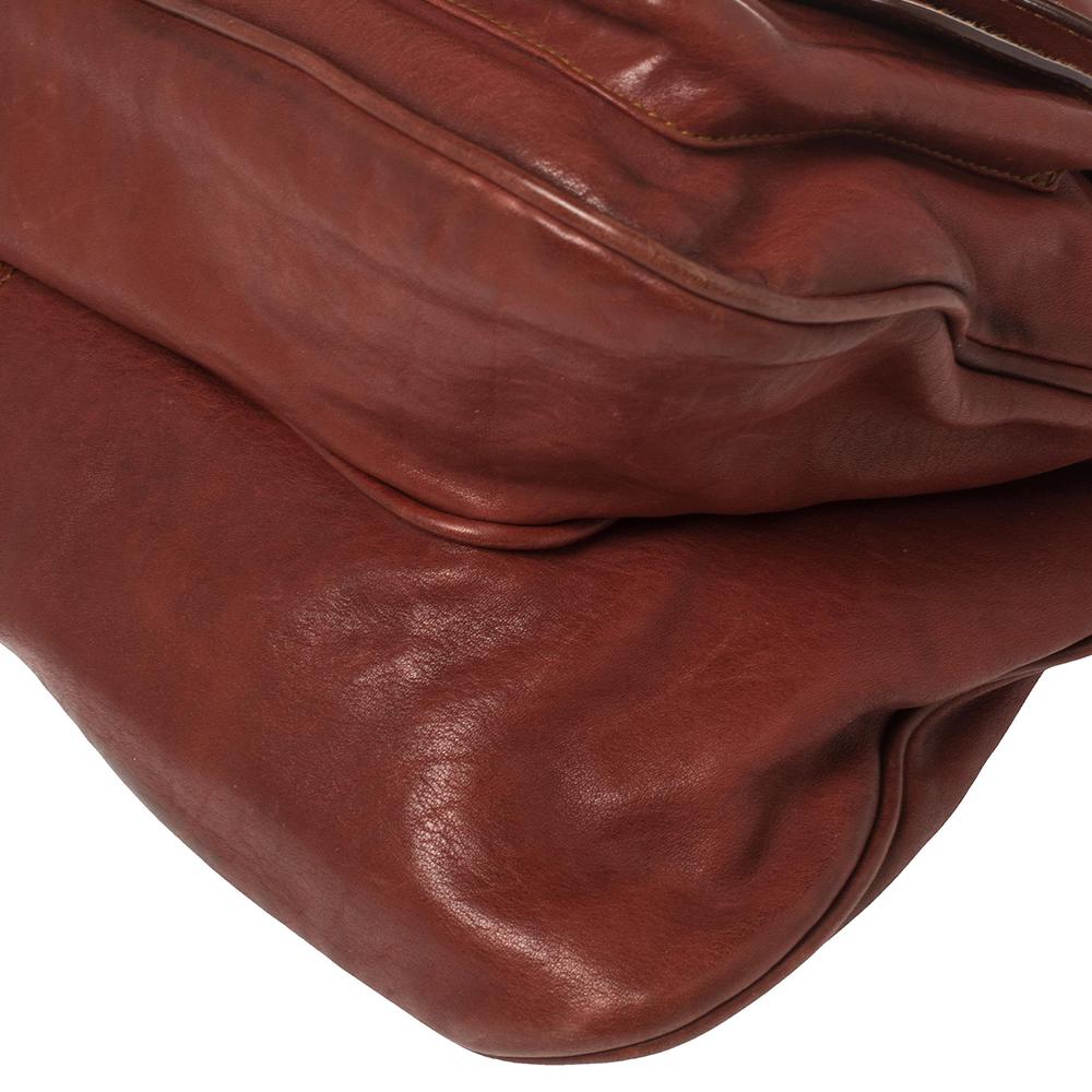 Dior Copper Brown Leather Double Saddle Shoulder Bag 8
