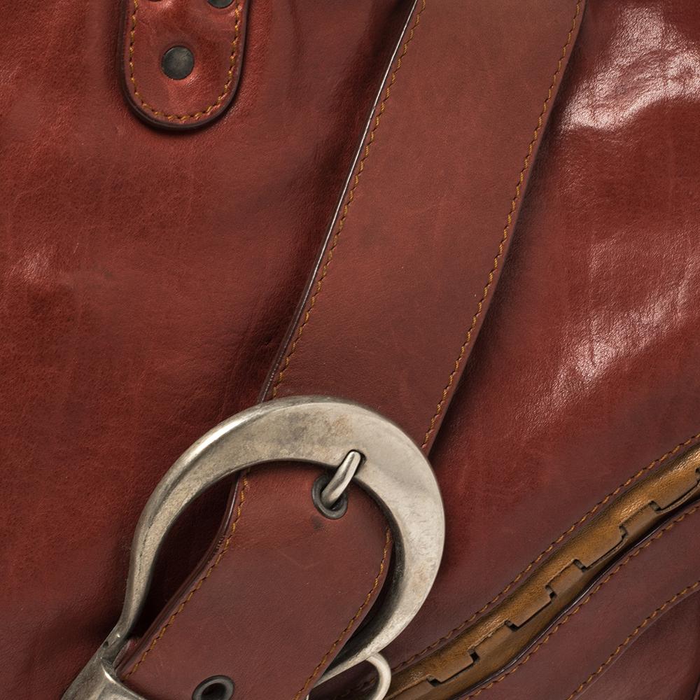 Dior Copper Brown Leather Double Saddle Shoulder Bag 1
