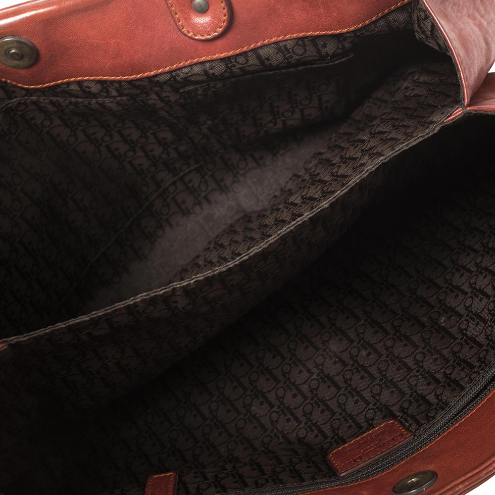 Dior Copper Brown Leather Double Saddle Shoulder Bag 2