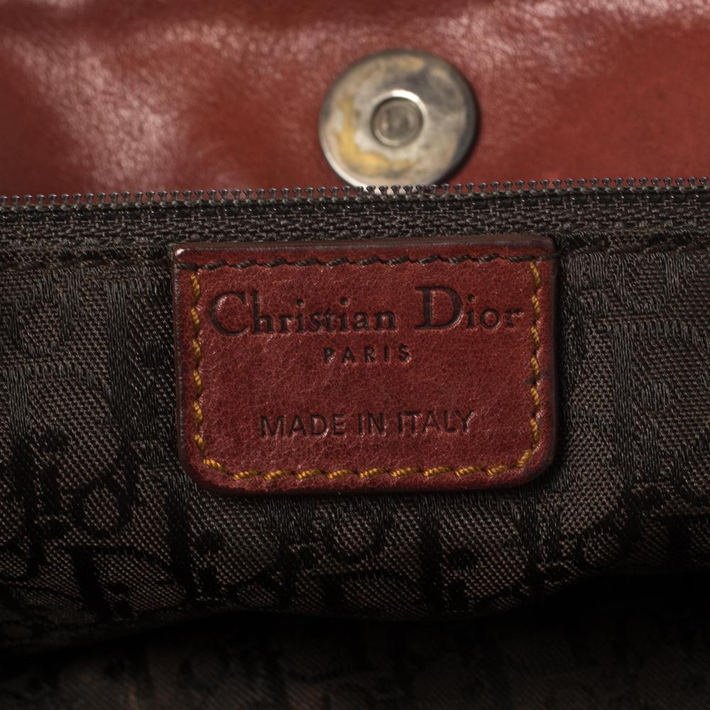 Dior Copper Brown Leather Double Saddle Shoulder Bag 3