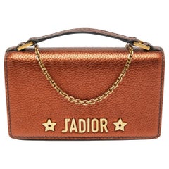 Dior Copper Leather J'adior Chain Clutch