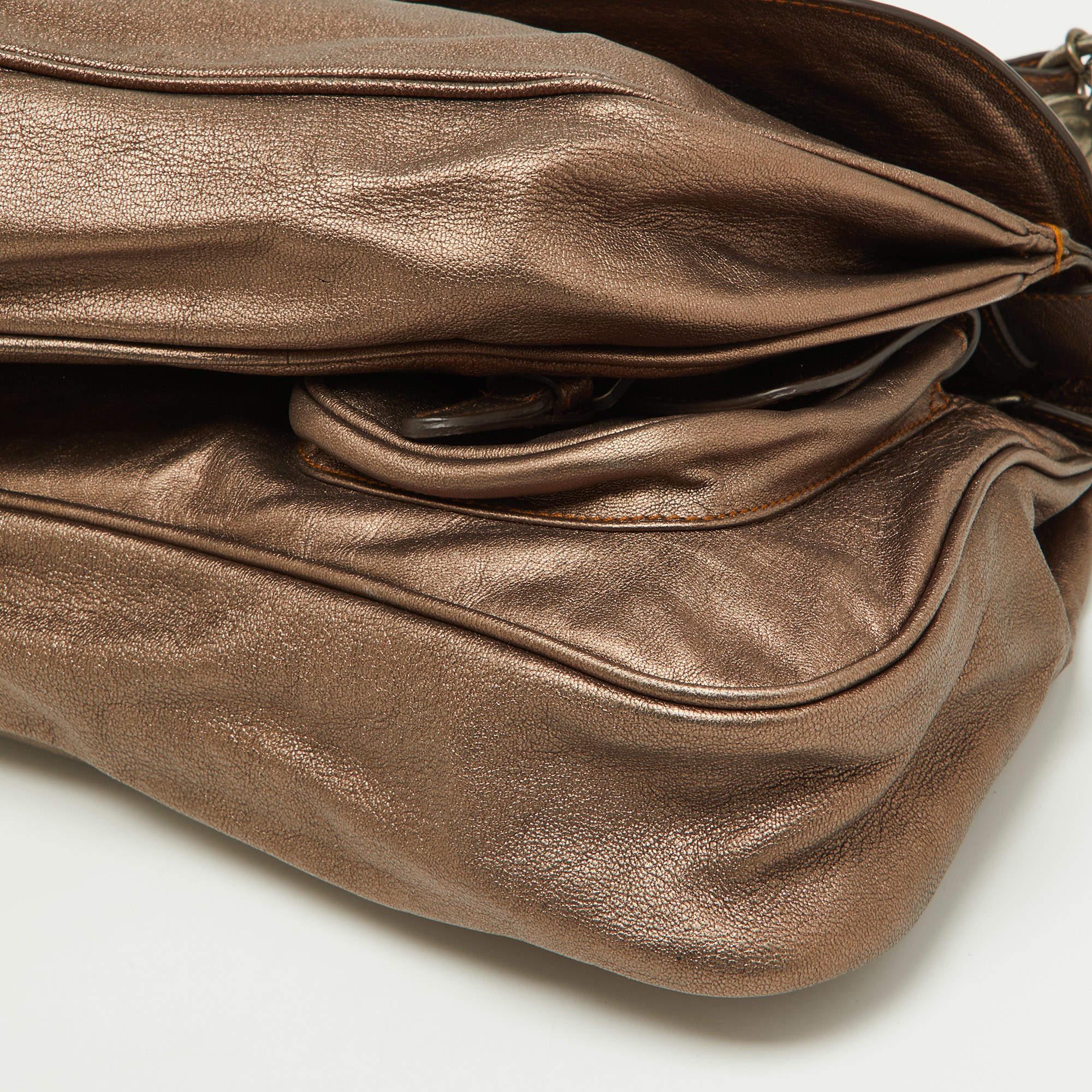 Dior Copper Leather Large Gaucho Double Saddle Shoulder Bag 1