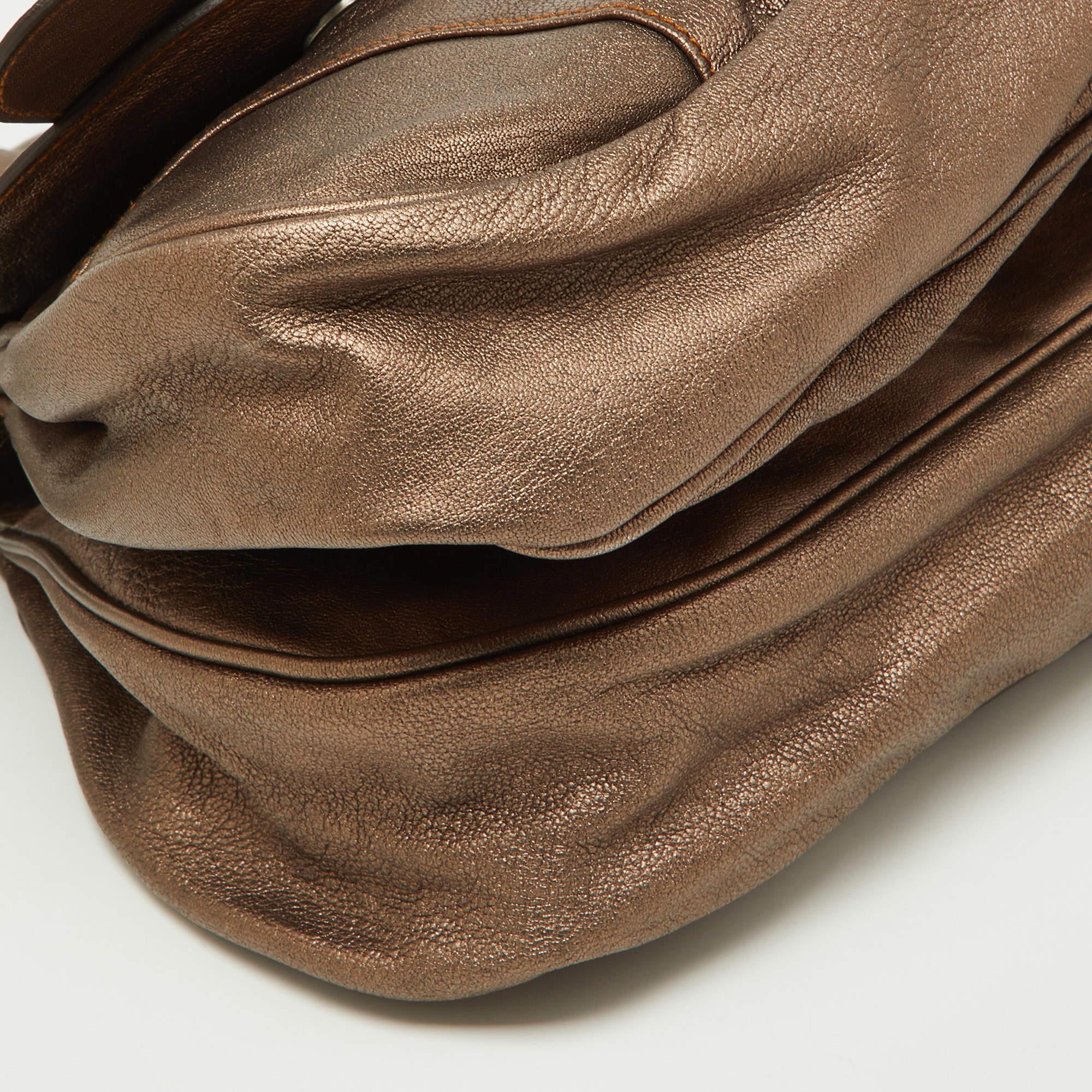 Dior Copper Leather Large Gaucho Double Saddle Shoulder Bag 3