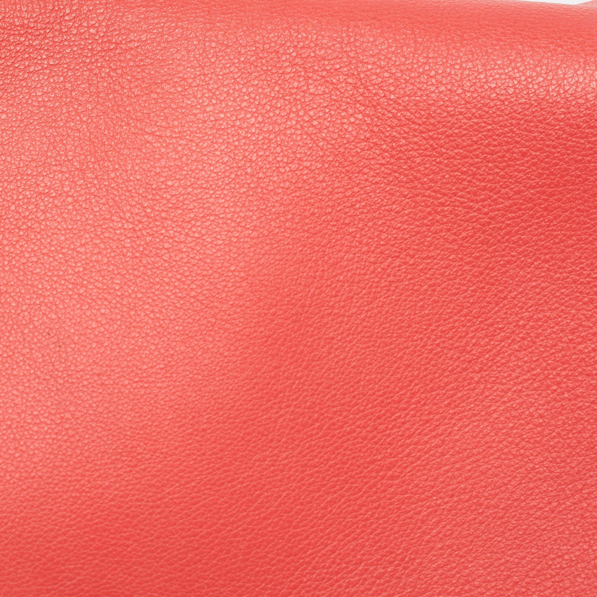 Dior - Grand sac à bandoulière en cuir orange corail 4