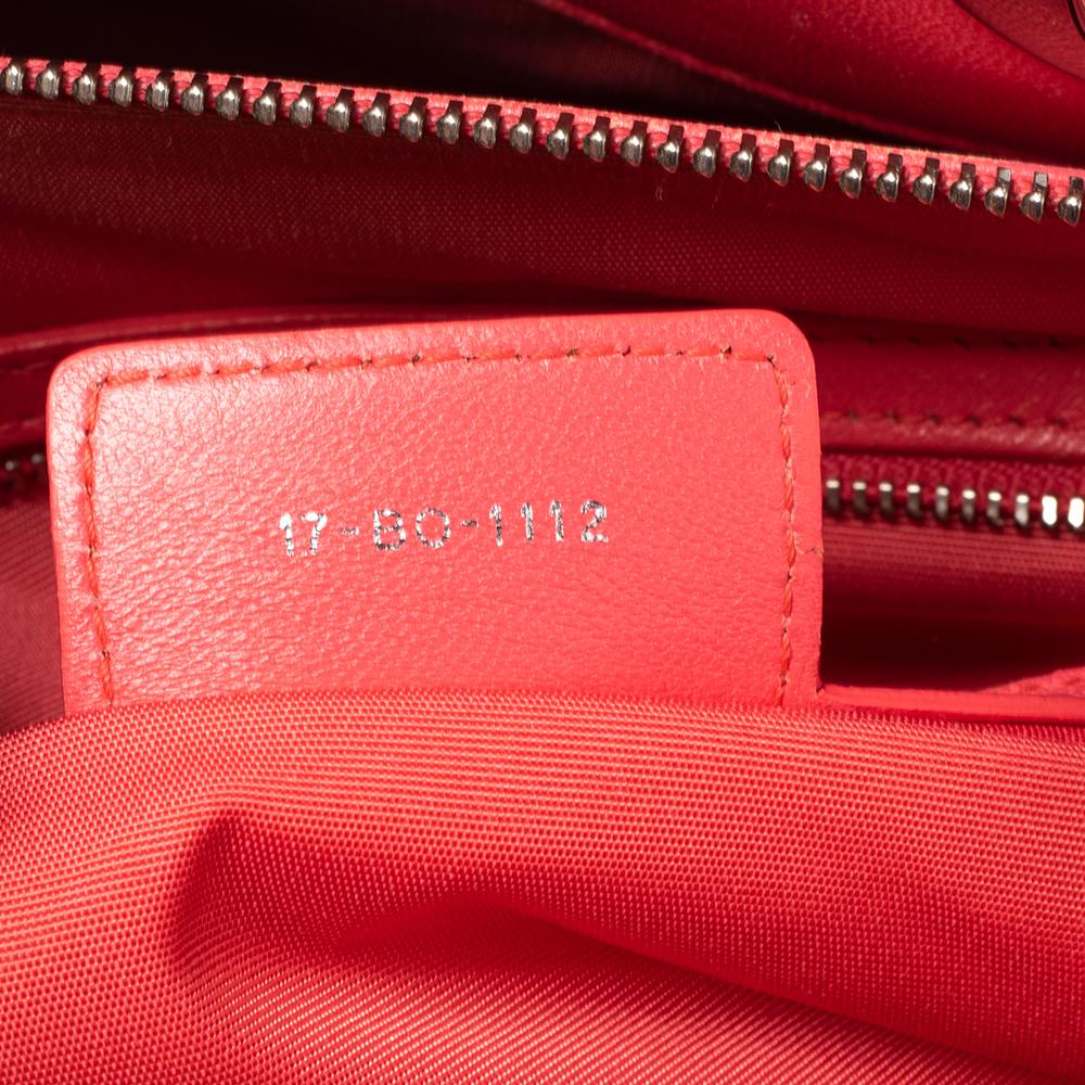 Dior Coral Pink Cannage Leather Granville Polochon Satchel 8