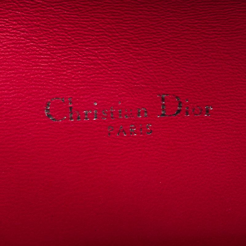 Dior Coral Red Cannage Leather Miss Dior Medium Flap Bag 2