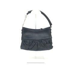 Dior Corset Black Leather Lace-up Ballet Bag Handbag Silver Hardware