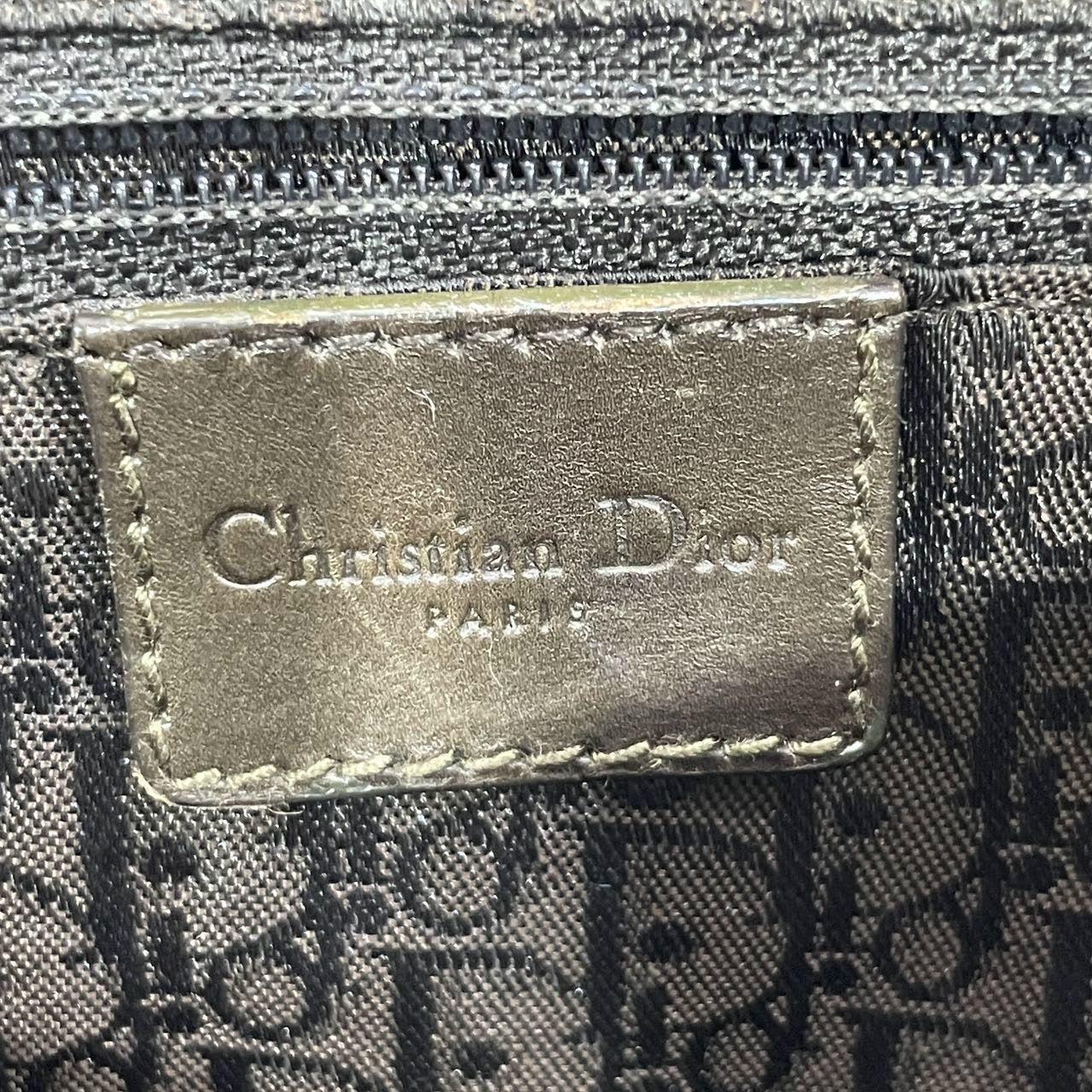 Dior Corset Dark Green Lizard-skin Leather and Satin Lace-up Ballet Bag For Sale 3