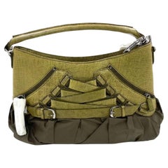 Dior Corset Dark Green Lizard-skin Leather and Satin Lace-up Ballet Bag