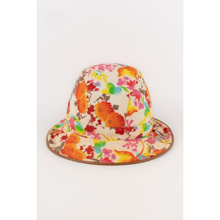 Brown Dior Cotton Flower Hat For Sale