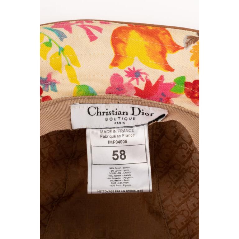 Dior Cotton Flower Hat For Sale 4