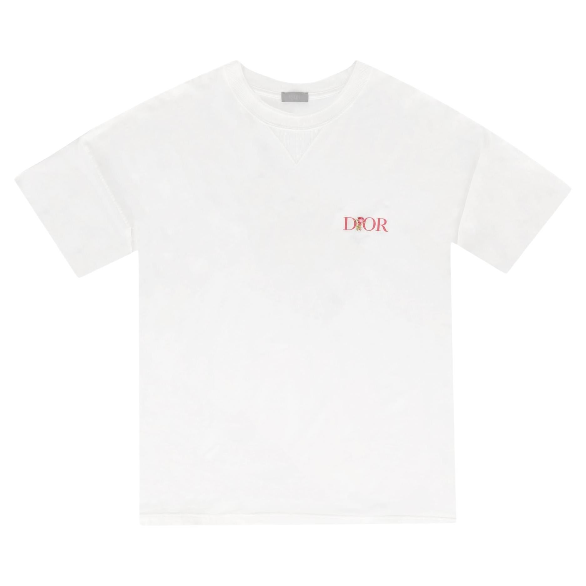 Dior Cotton Logo Rose Print 'Dior Jardin' T-Shirt