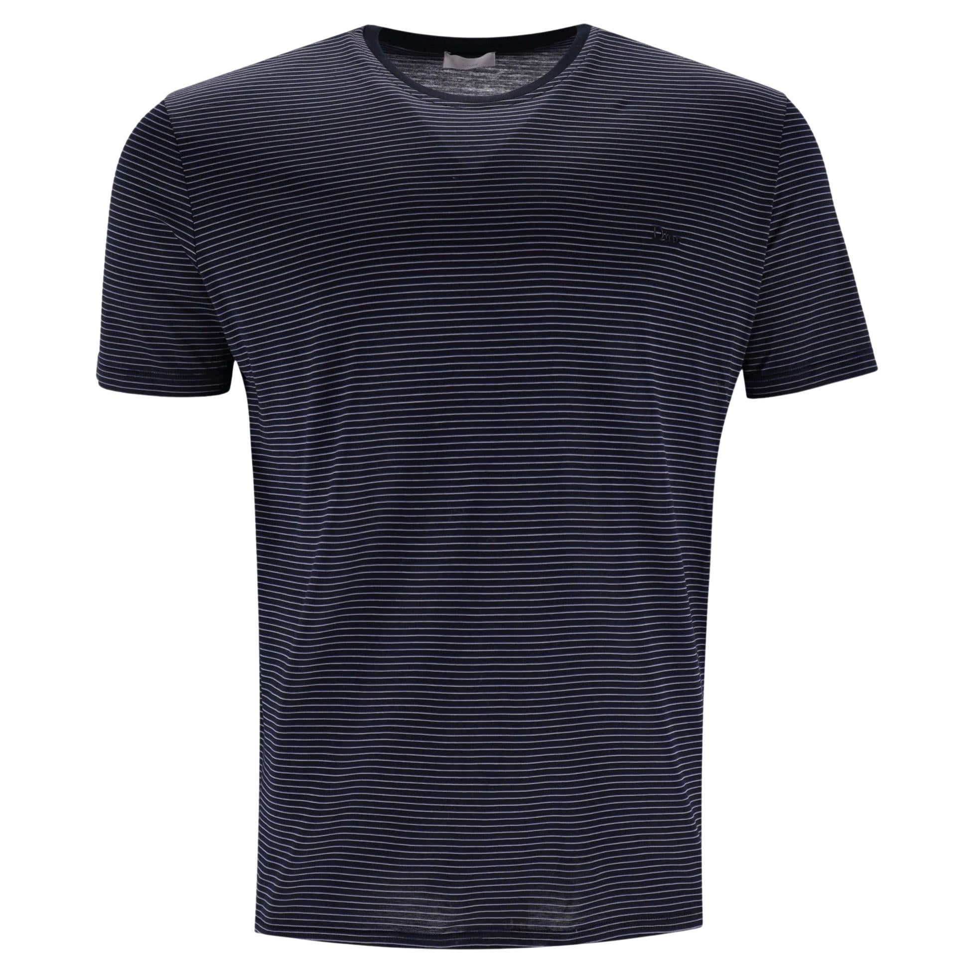 Dior Gestreiftes Logo-T-Shirt aus Baumwolle im Angebot