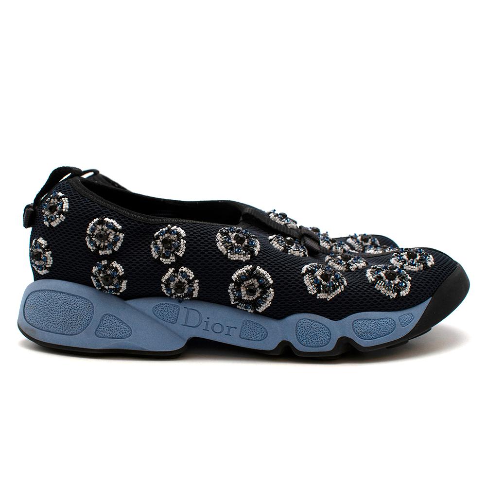 Dior Couture By Raf Simons Blue Embroidered Fusion Trainers

- Made of technical mesh 
- Iconic design 
- From the Spring 2014 Couture collection 
- Gorgeous floral embroidery 
- Bow detail to the toes 
- Leather insoles 
- Branded to the sides 
-