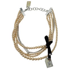 Dior Couture Faux Pearl Multistrand Choker Necklace