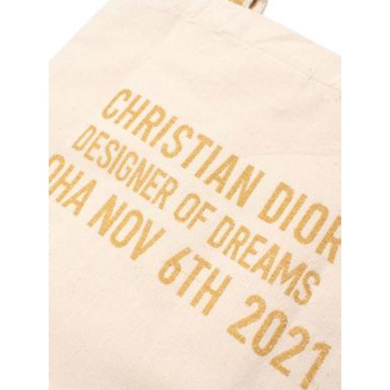  Sac cabas Dior Doha VIP en toile crème et or Designer of Dreams Pour femmes 