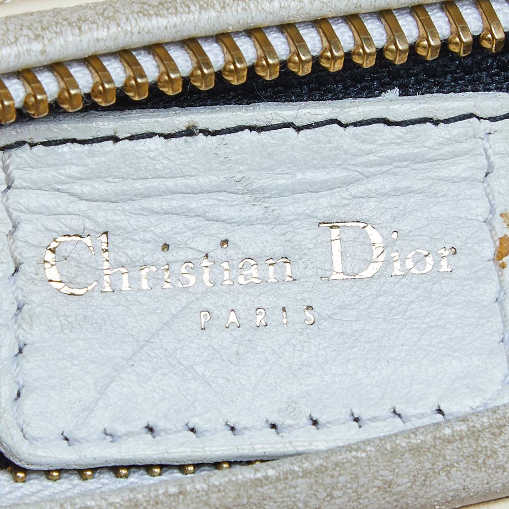 Dior Cream Cannage Patent Leather Medium Lady Dior Tote 5