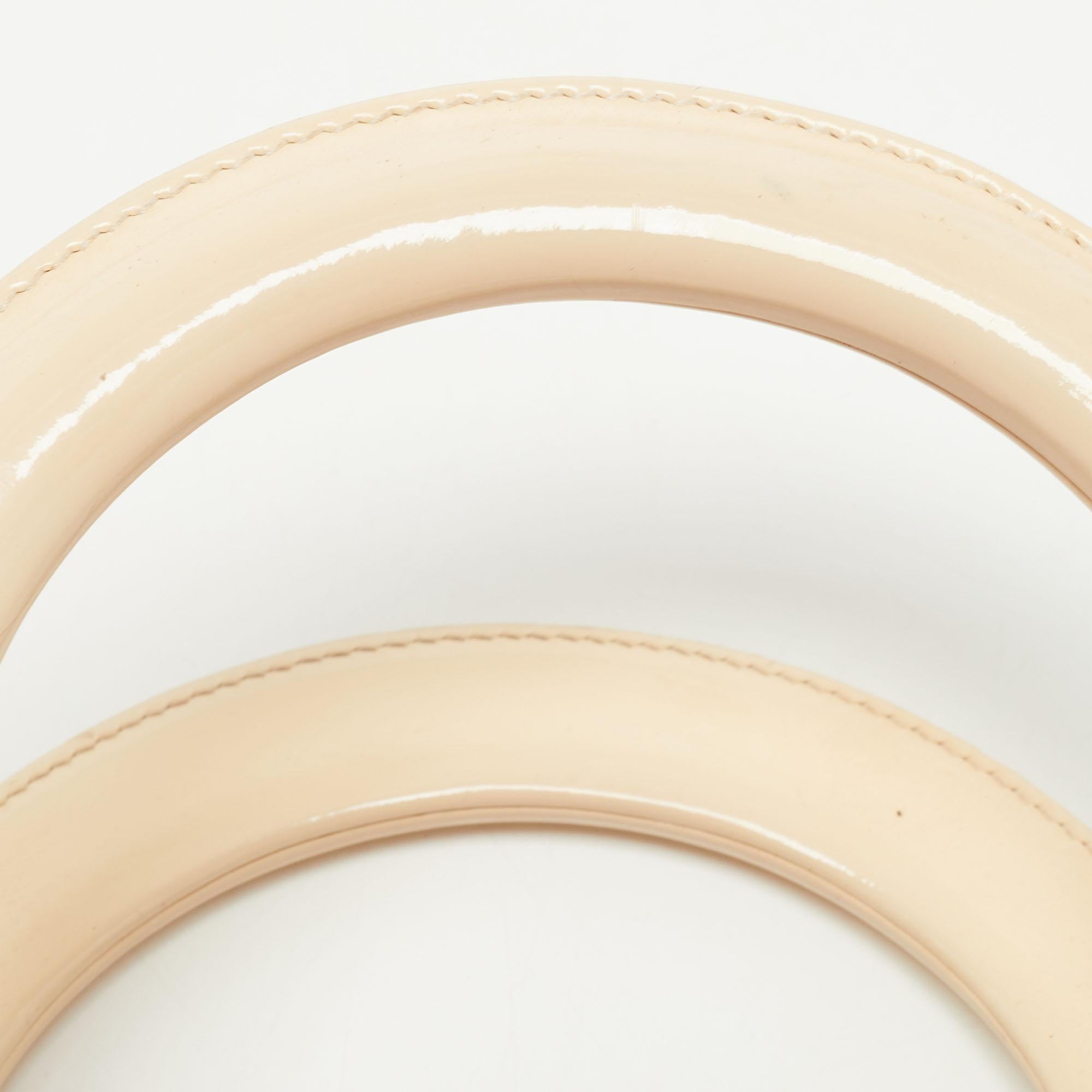 Dior Cream Cannage Patent Leather Medium Lady Dior Tote 1