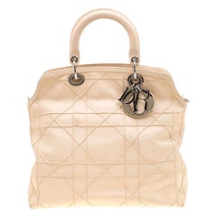 Dior Cream Cannage Quilted Leather Granville Tote
