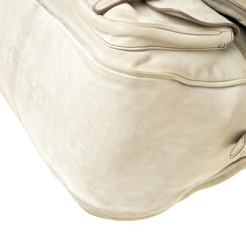 Dior Cream Gaucho Leather Large Double Saddle Shoulder Bag 3