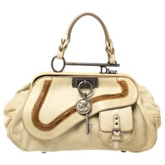 Dior Cream Leather Gaucho Frame Bag
