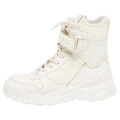 Dior Cream Leather Jumper High Top Sneakers Size 36