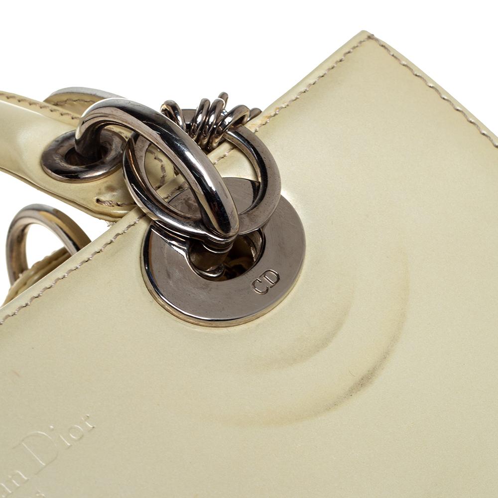 Dior Cream Leather Medium Lady Dior Tote 2