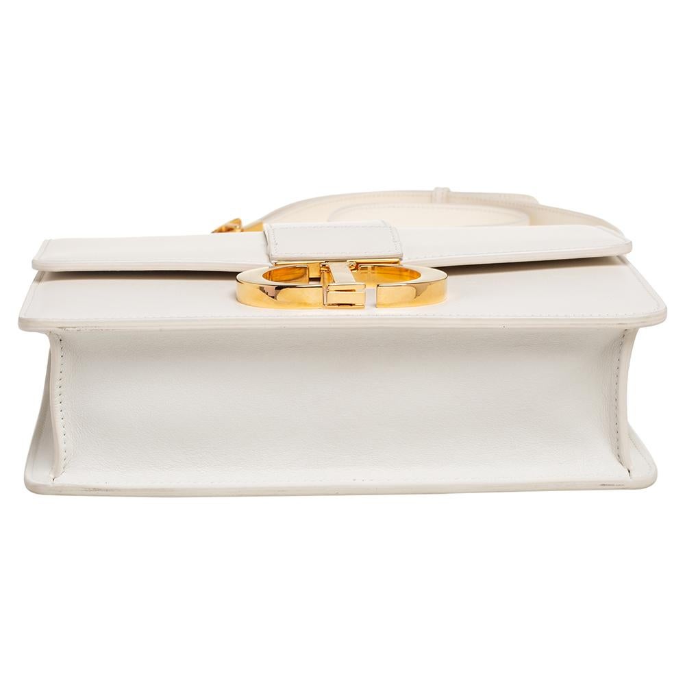 Women's Dior Cream Leather Montaigne 30 Flap Shoulder Bag