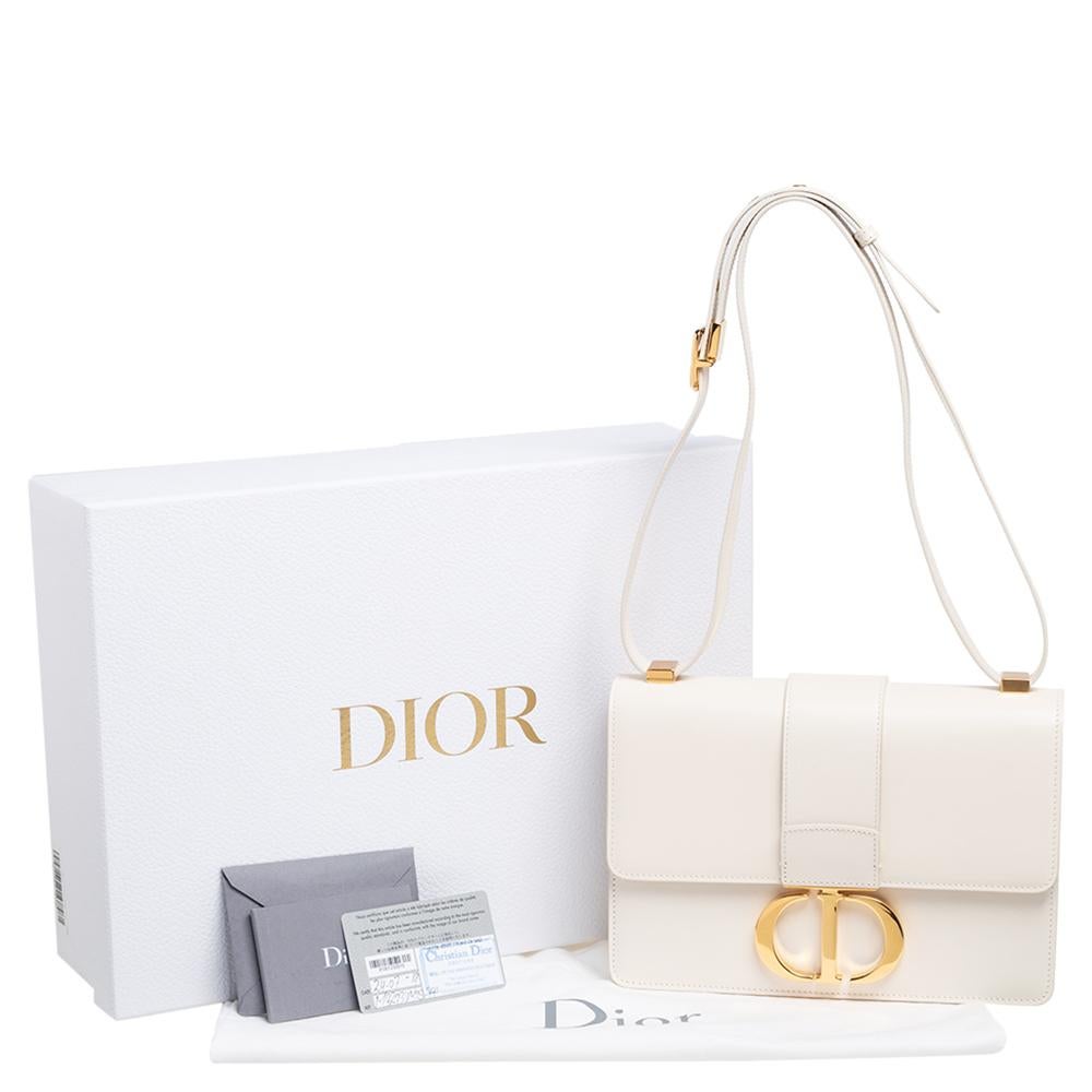Dior Cream Leather Montaigne 30 Flap Shoulder Bag 2