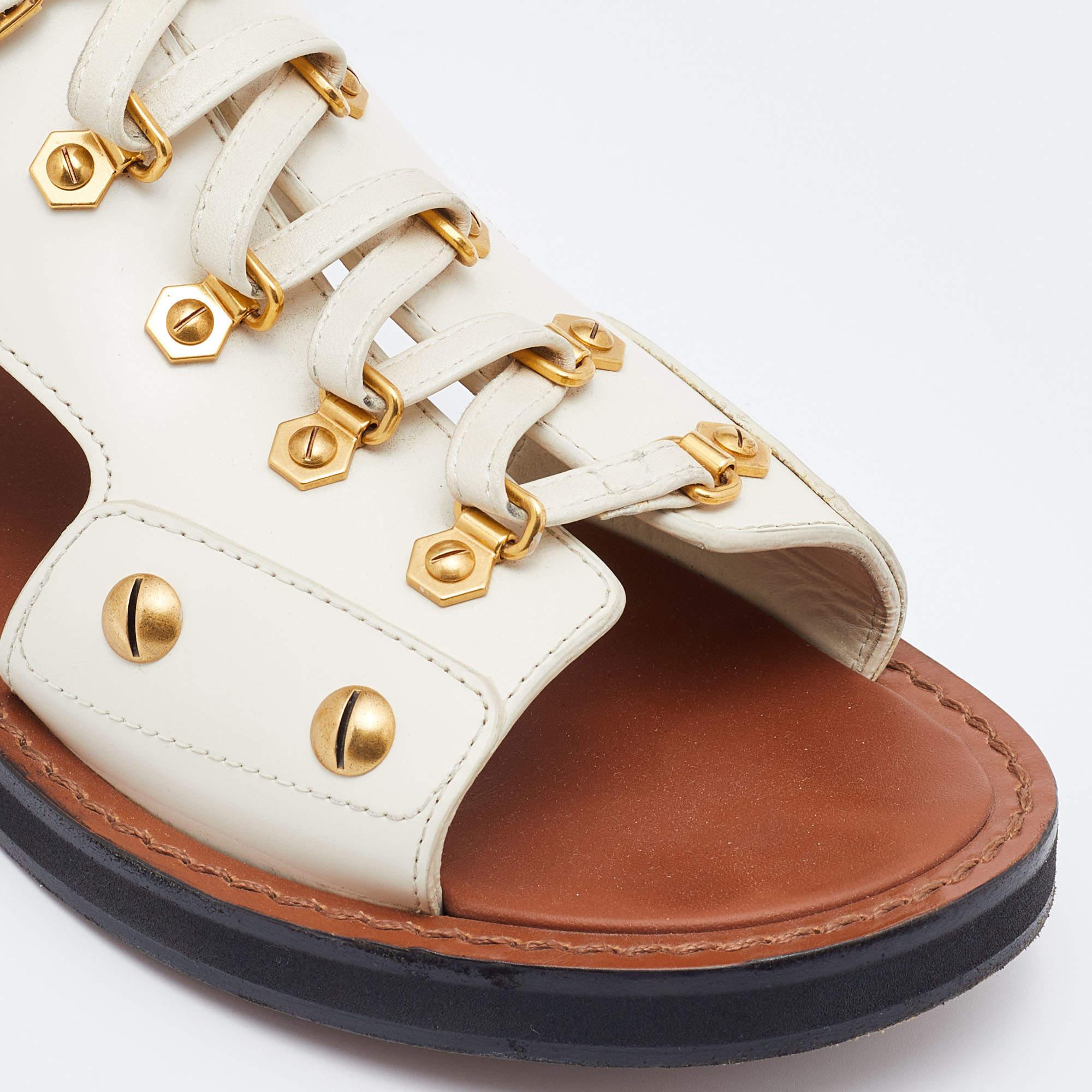 Dior Cream Leather Wildior Slingback Flat Sandals Size 40 1