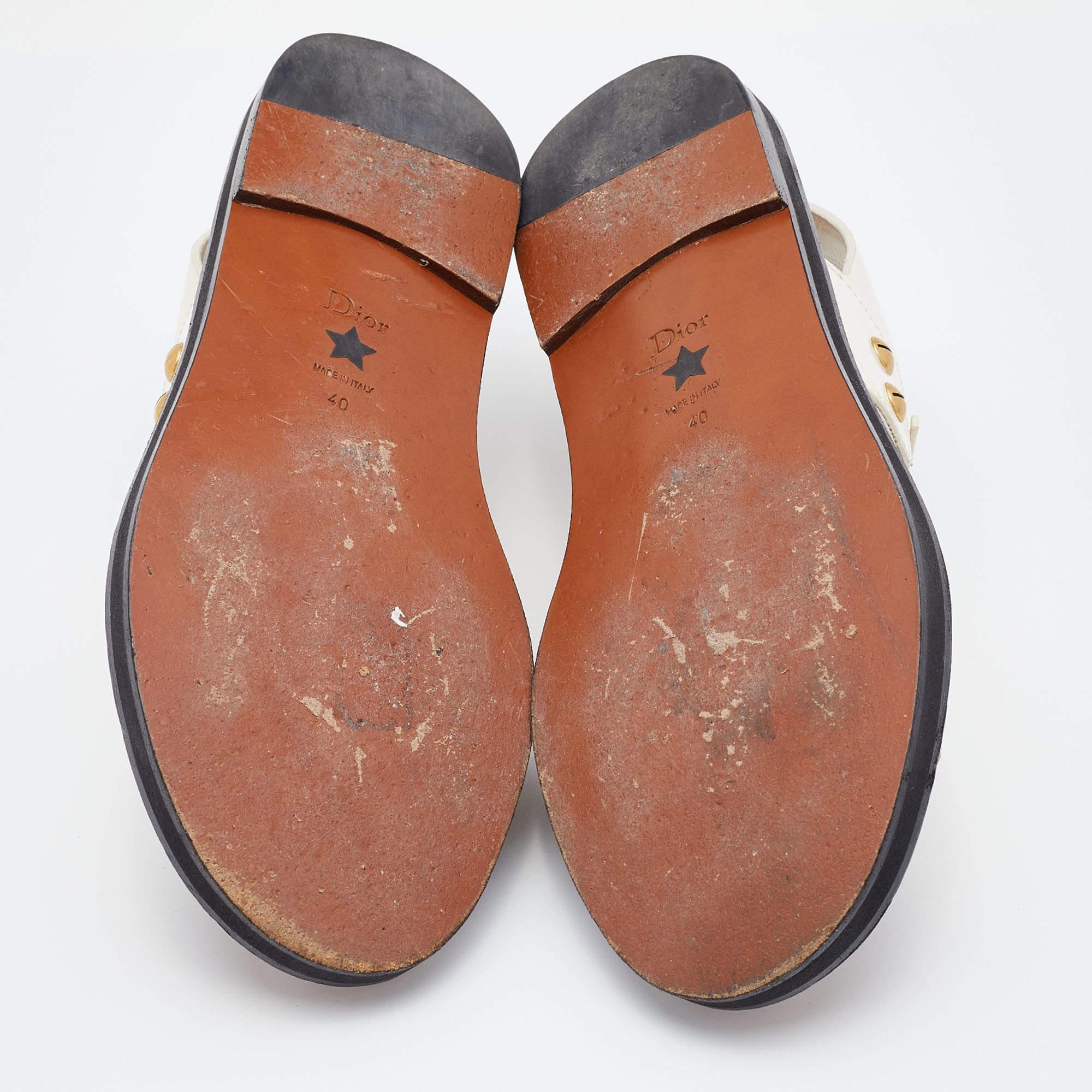Dior Cream Leather Wildior Slingback Flat Sandals Size 40 3