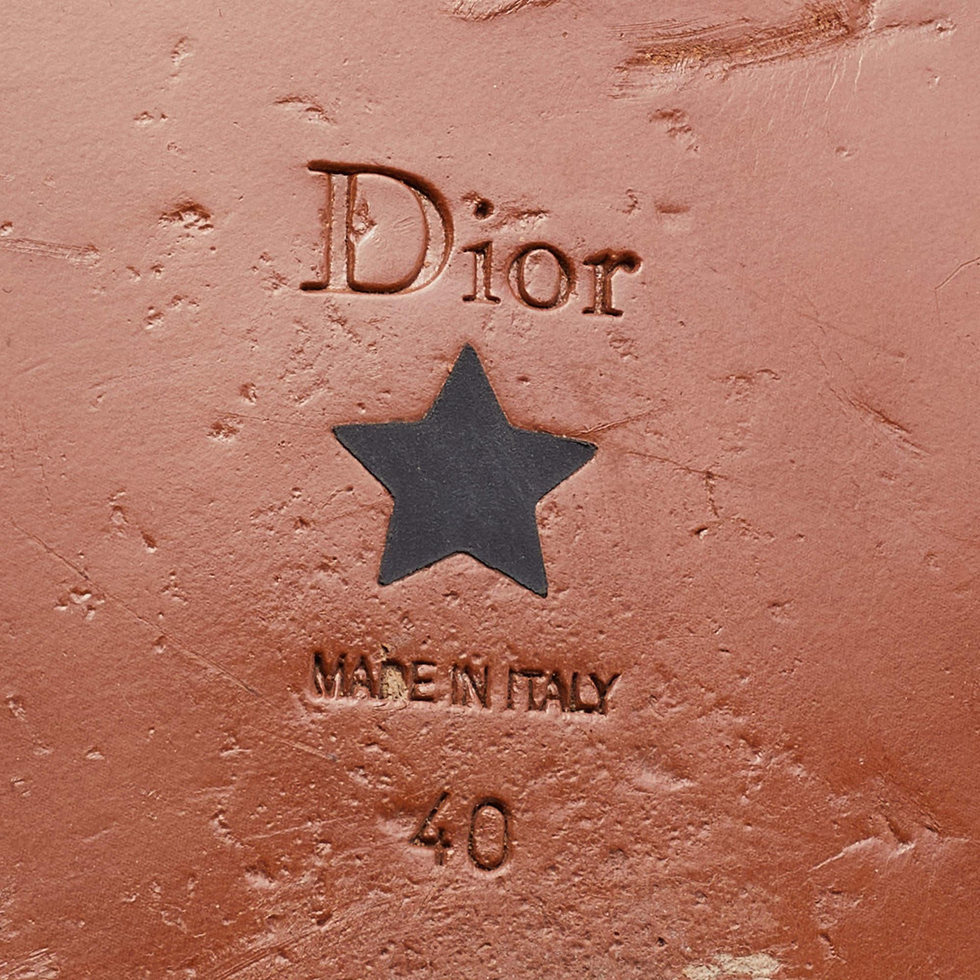 Dior Cream Leather Wildior Slingback Flat Sandals Size 40 4