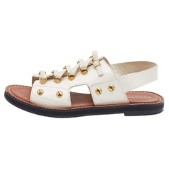 Dior Cream Leather Wildior Slingback Flat Sandals Size 40